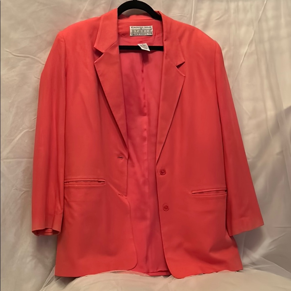 Pink silk blazer